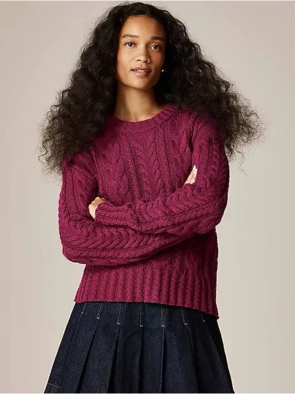 J crew Cable-knit crewneck sweater